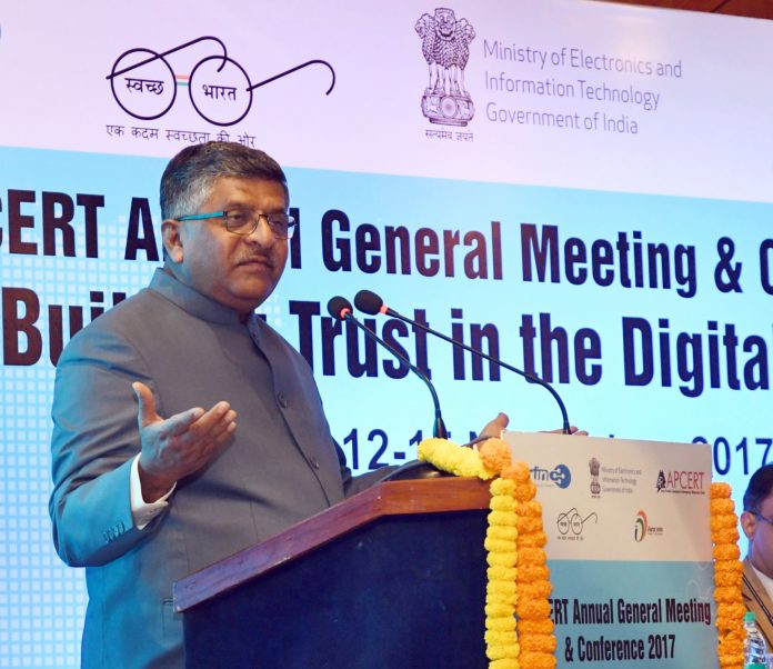 The Union Minister for Electronics & Information Technology and Law & Justice, Shri Ravi Shankar Prasad