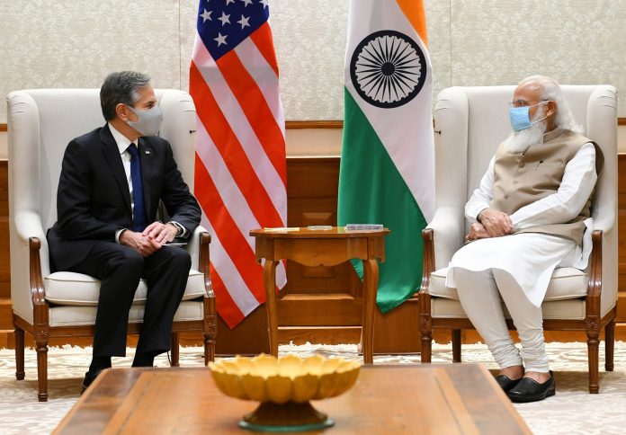 Prime Minister Modi with US Secretary of State Antony Blinken