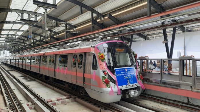 Pink line Delhi Metro.
